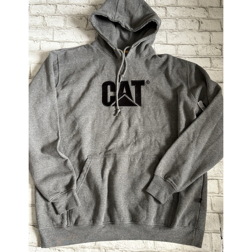 Caterpillar CAT 2XL Men's Trademark Hooded Sweatshirt  | NWT Gray
